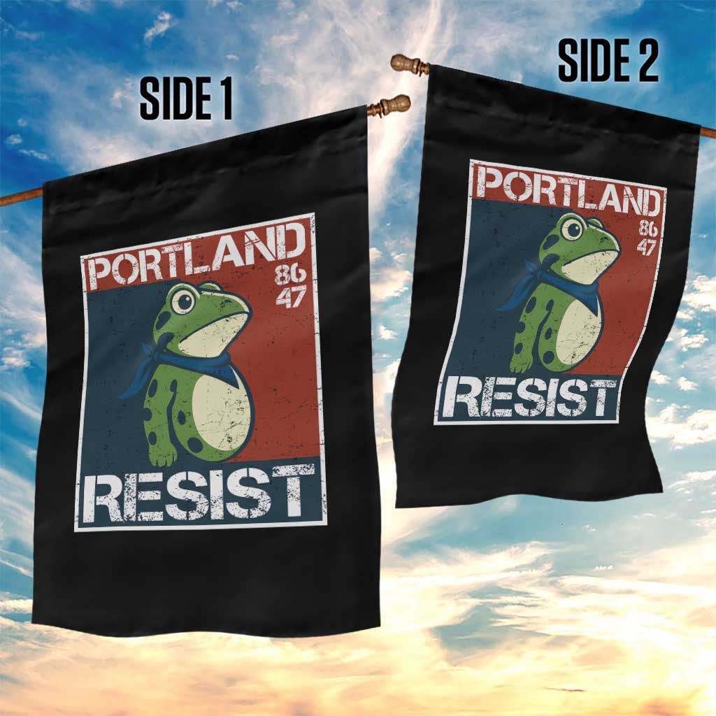Portland Resist Retro Frog 8647 Garden Flag Political Satire Protest Poster Graphic TS02 Print Your Wear