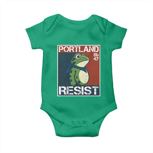 Portland Resist Retro Frog 8647 Baby Onesie Political Satire Protest Poster Graphic TS02 Irish Green Print Your Wear