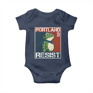 Portland Resist Retro Frog 8647 Baby Onesie Political Satire Protest Poster Graphic TS02 Navy Print Your Wear