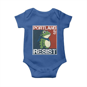 Portland Resist Retro Frog 8647 Baby Onesie Political Satire Protest Poster Graphic TS02 Royal Blue Print Your Wear