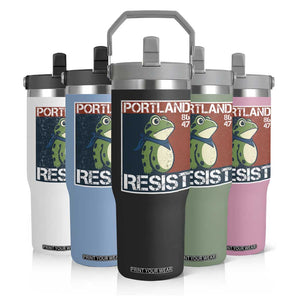 Portland Resist Retro Frog 8647 Flip Straw Tumbler Political Satire Protest Poster Graphic TS02 Print Your Wear