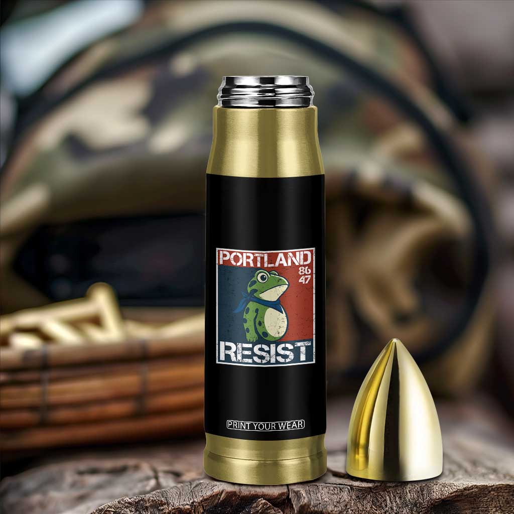 Portland Resist Retro Frog 8647 Bullet Tumbler Political Satire Protest Poster Graphic TS02 Print Your Wear