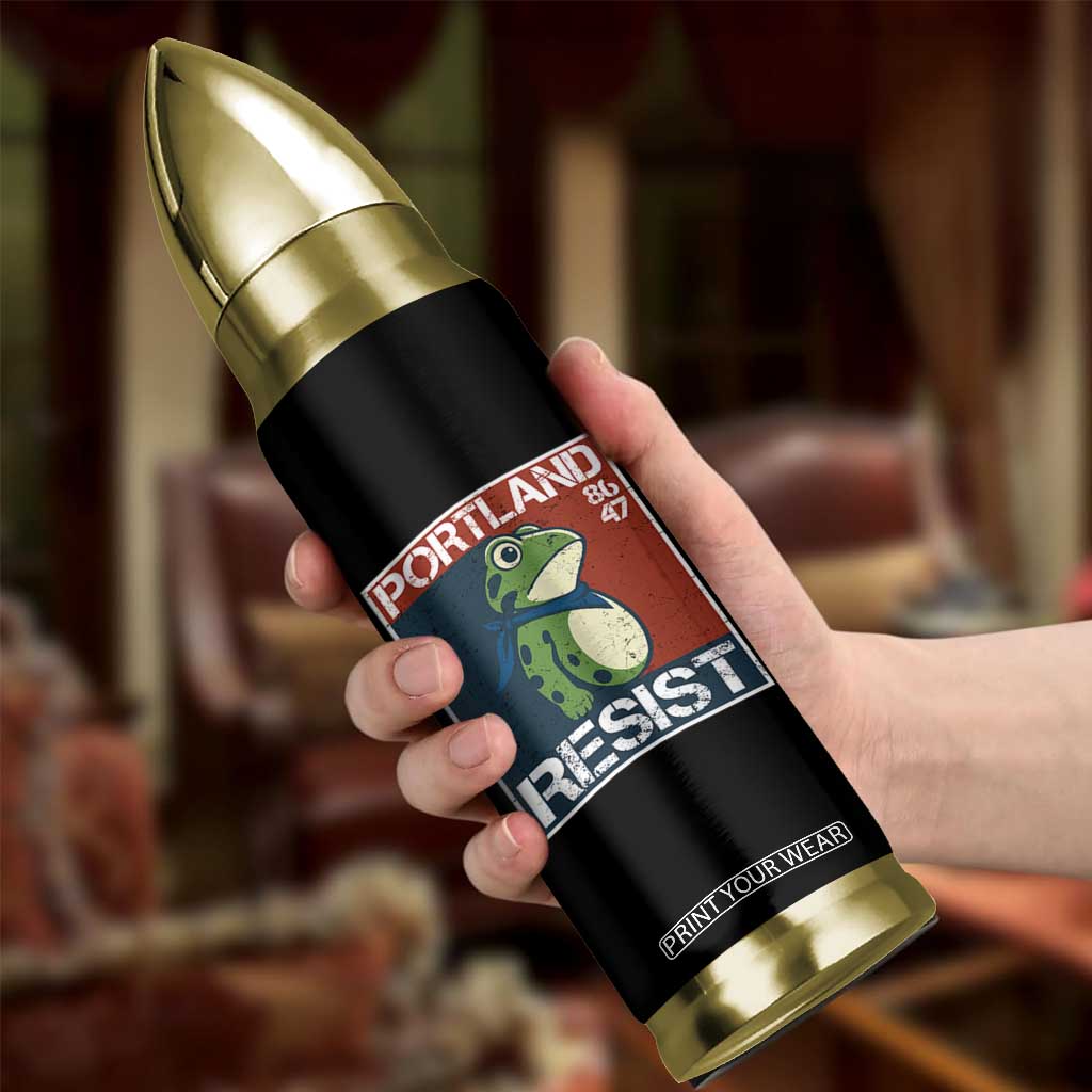 Portland Resist Retro Frog 8647 Bullet Tumbler Political Satire Protest Poster Graphic TS02 Print Your Wear