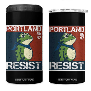 Portland Resist Retro Frog 8647 4 in 1 Can Cooler Tumbler Political Satire Protest Poster Graphic TS02 One Size: 16 oz Black Print Your Wear