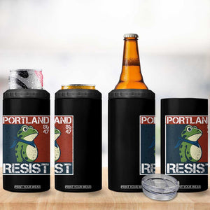 Portland Resist Retro Frog 8647 4 in 1 Can Cooler Tumbler Political Satire Protest Poster Graphic TS02 Print Your Wear