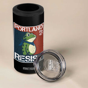 Portland Resist Retro Frog 8647 4 in 1 Can Cooler Tumbler Political Satire Protest Poster Graphic TS02 Print Your Wear