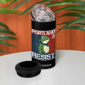 Portland Resist Retro Frog 8647 4 in 1 Can Cooler Tumbler Political Satire Protest Poster Graphic TS02 Print Your Wear