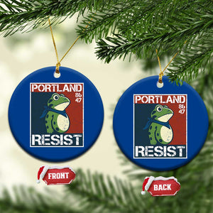 Portland Resist Retro Frog 8647 Ceramic Ornament Political Satire Protest Poster Graphic TS02 1pc Blue Print Your Wear