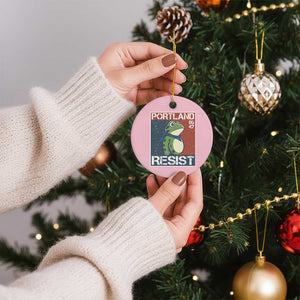 Portland Resist Retro Frog 8647 Ceramic Ornament Political Satire Protest Poster Graphic TS02 1pc Light Pink Print Your Wear