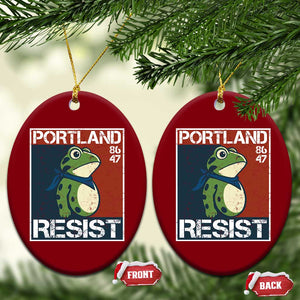 Portland Resist Retro Frog 8647 Ceramic Ornament Political Satire Protest Poster Graphic TS02 Print Your Wear