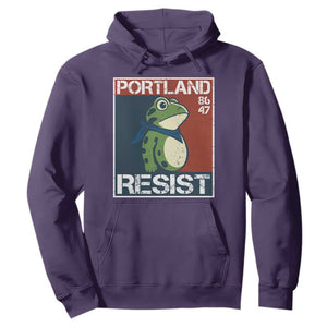 Portland Resist Retro Frog 8647 Hoodie Political Satire Protest Poster Graphic TS02 Purple Print Your Wear