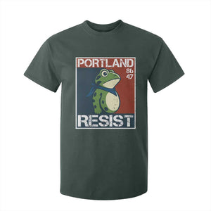 Portland Resist Retro Frog 8647 T Shirt For Kid Political Satire Protest Poster Graphic TS02 Dark Forest Green Print Your Wear