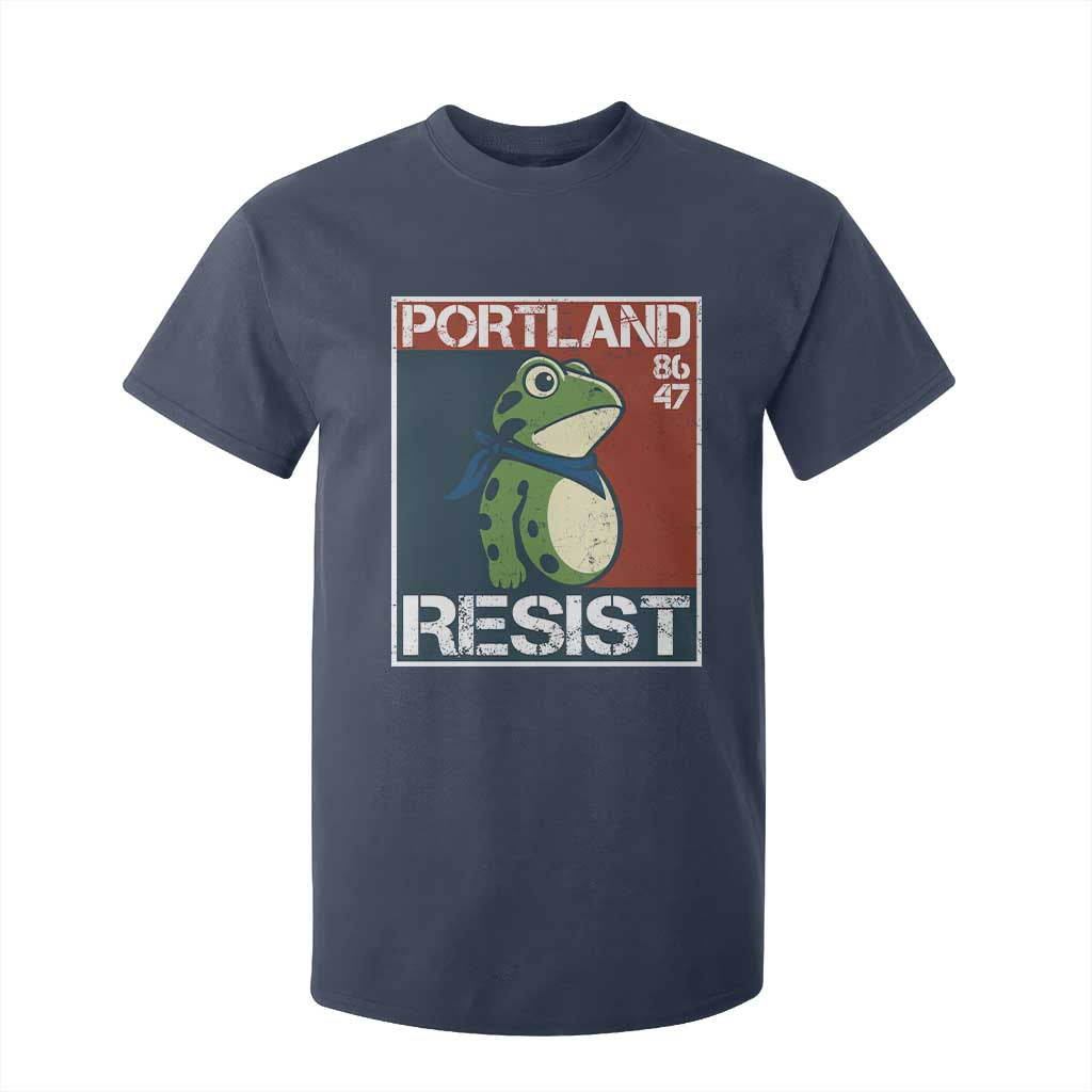 Portland Resist Retro Frog 8647 T Shirt For Kid Political Satire Protest Poster Graphic TS02 Navy Print Your Wear