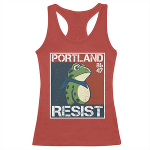 Portland Resist Retro Frog 8647 Racerback Tank Top Political Satire Protest Poster Graphic TS02 Red Print Your Wear