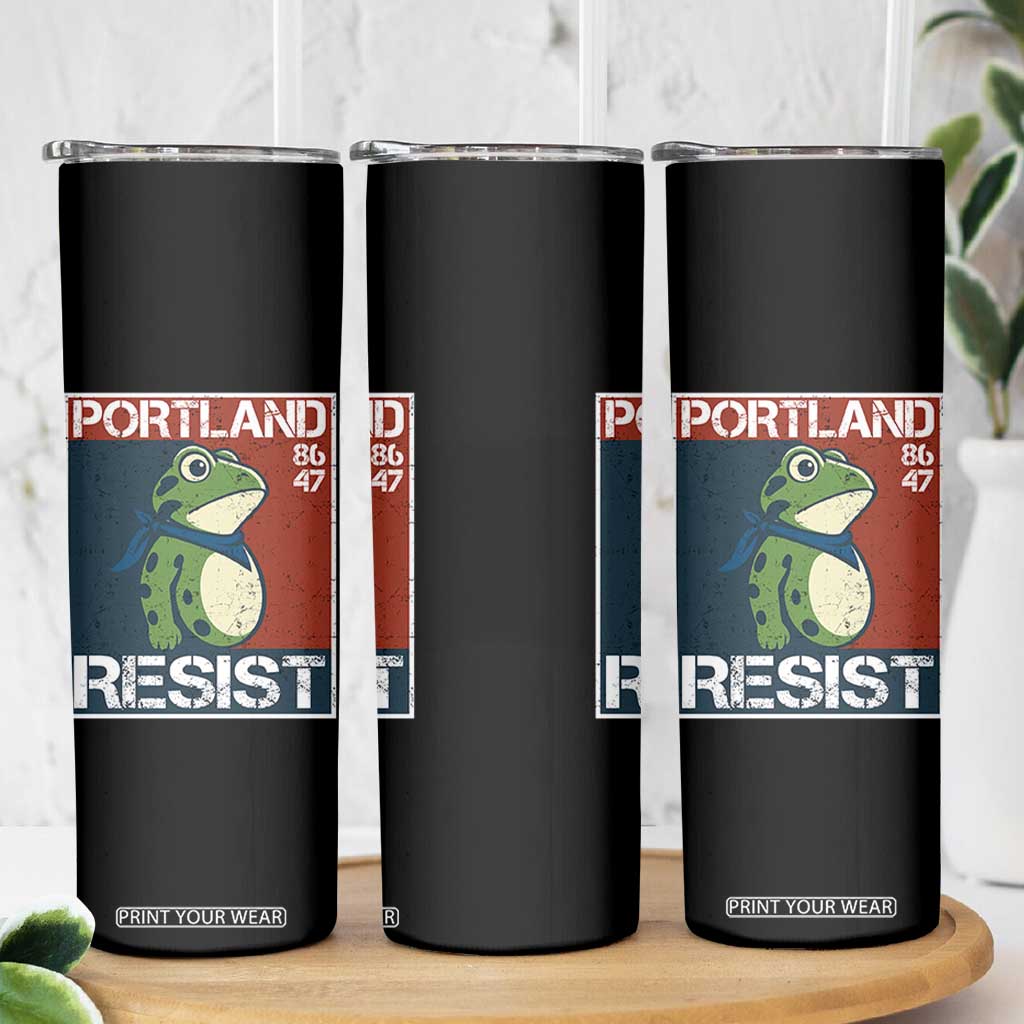Portland Resist Retro Frog 8647 Skinny Tumbler Political Satire Protest Poster Graphic TS02 Print Your Wear
