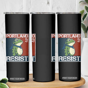 Portland Resist Retro Frog 8647 Skinny Tumbler Political Satire Protest Poster Graphic TS02 Print Your Wear