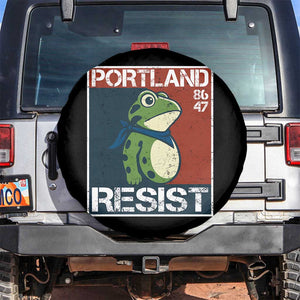 Portland Resist Retro Frog 8647 Spare Tire Cover Political Satire Protest Poster Graphic TS02 No hole Black Print Your Wear
