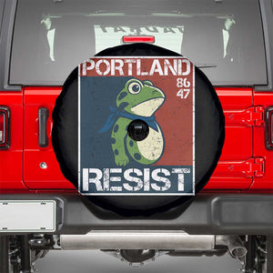 Portland Resist Retro Frog 8647 Spare Tire Cover Political Satire Protest Poster Graphic TS02 Black Print Your Wear