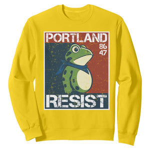 Portland Resist Retro Frog 8647 Sweatshirt Political Satire Protest Poster Graphic TS02 Daisy Print Your Wear