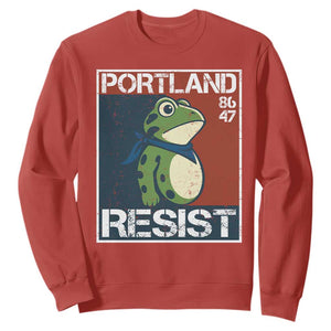 Portland Resist Retro Frog 8647 Sweatshirt Political Satire Protest Poster Graphic TS02 Red Print Your Wear