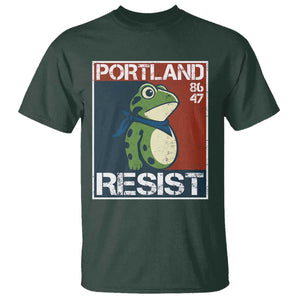 Portland Resist Retro Frog 8647 T Shirt Political Satire Protest Poster Graphic TS02 Dark Forest Green Print Your Wear