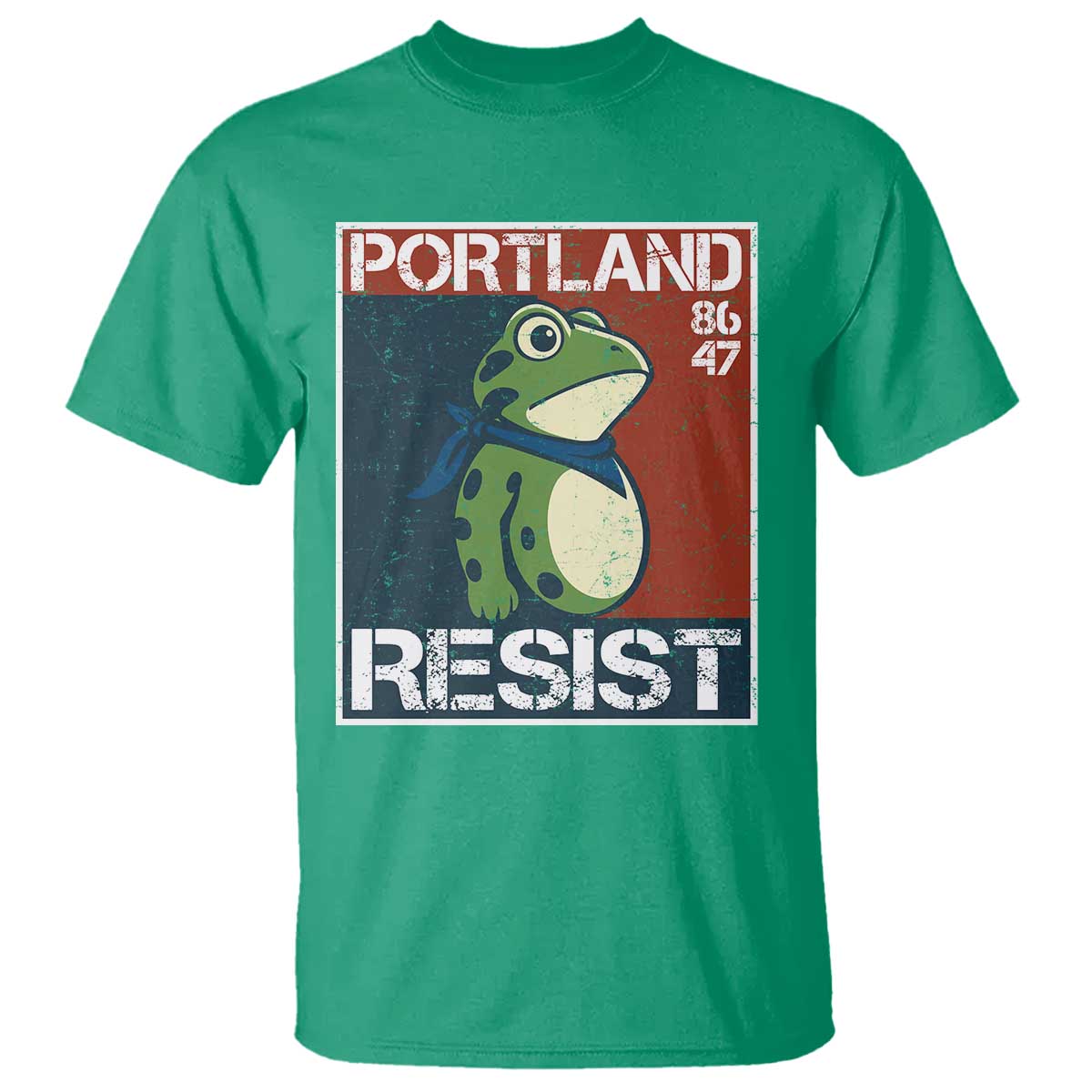Portland Resist Retro Frog 8647 T Shirt Political Satire Protest Poster Graphic TS02 Irish Green Print Your Wear