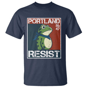Portland Resist Retro Frog 8647 T Shirt Political Satire Protest Poster Graphic TS02 Navy Print Your Wear
