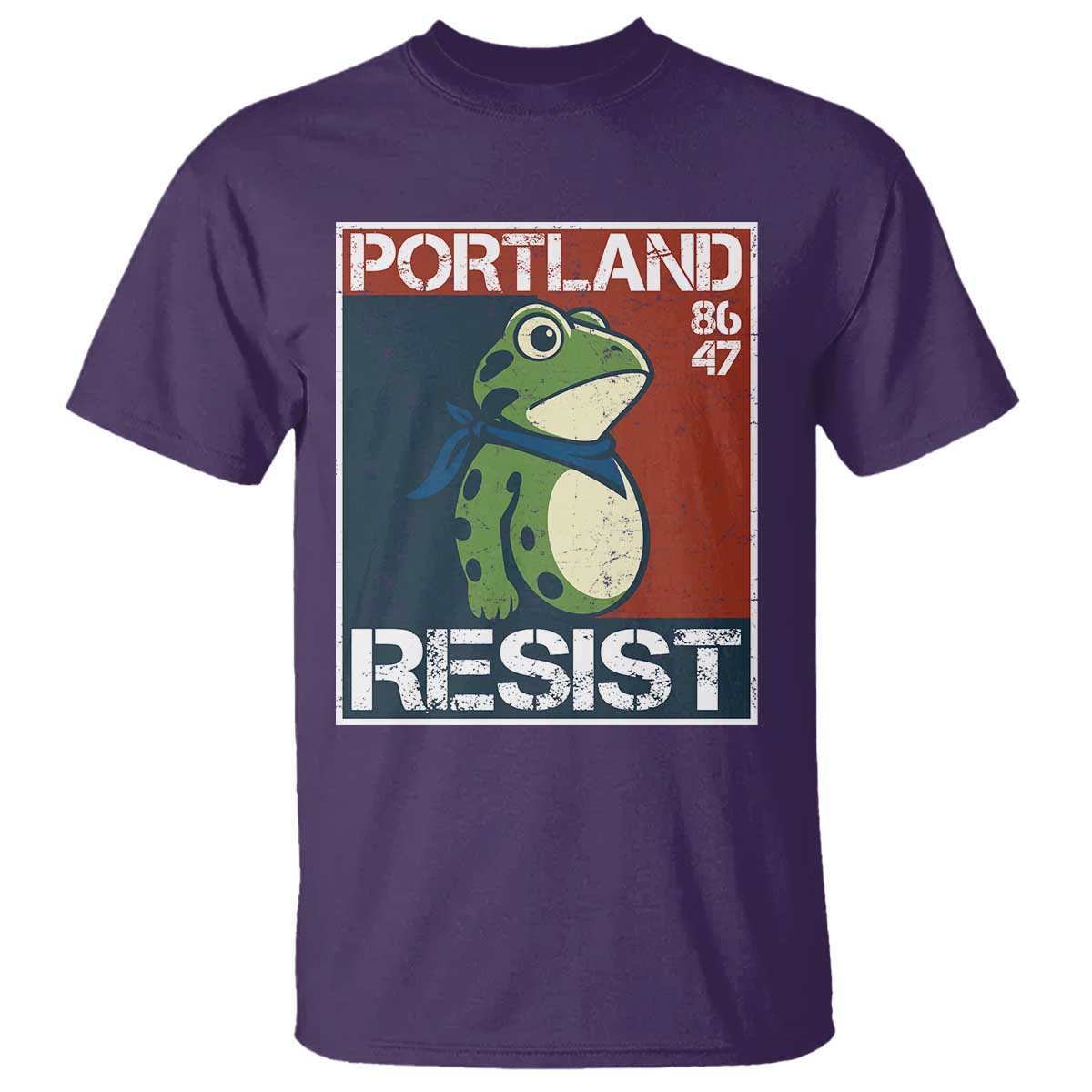 Portland Resist Retro Frog 8647 T Shirt Political Satire Protest Poster Graphic TS02 Purple Print Your Wear
