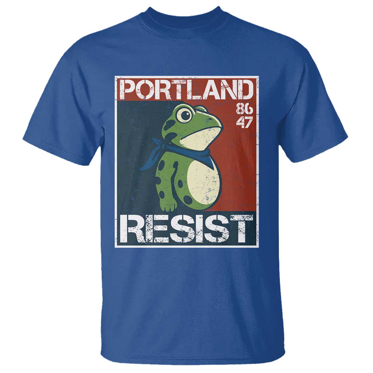 Portland Resist Retro Frog 8647 T Shirt Political Satire Protest Poster Graphic TS02 Royal Blue Print Your Wear
