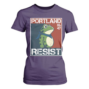 Portland Resist Retro Frog 8647 T Shirt For Women Political Satire Protest Poster Graphic TS02 Purple Print Your Wear