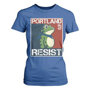 Portland Resist Retro Frog 8647 T Shirt For Women Political Satire Protest Poster Graphic TS02 Royal Blue Print Your Wear