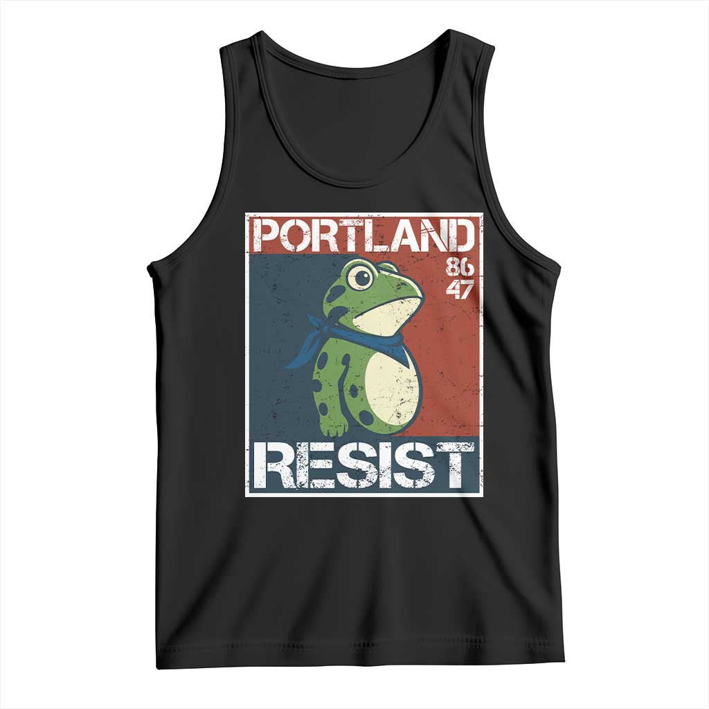 Portland Resist Retro Frog 8647 Tank Top Political Satire Protest Poster Graphic TS02 Black Print Your Wear