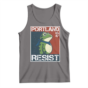 Portland Resist Retro Frog 8647 Tank Top Political Satire Protest Poster Graphic TS02 Deep Heather Print Your Wear
