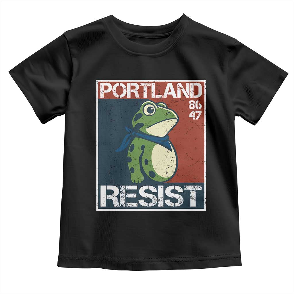 Portland Resist Retro Frog 8647 Toddler T Shirt Political Satire Protest Poster Graphic TS02 Black Print Your Wear