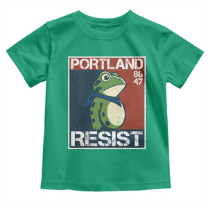 Portland Resist Retro Frog 8647 Toddler T Shirt Political Satire Protest Poster Graphic TS02 Irish Green Print Your Wear