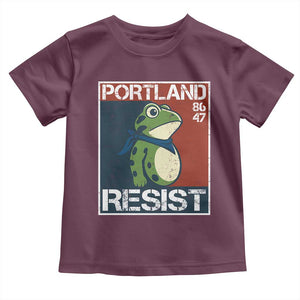 Portland Resist Retro Frog 8647 Toddler T Shirt Political Satire Protest Poster Graphic TS02 Maroon Print Your Wear