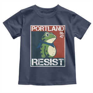 Portland Resist Retro Frog 8647 Toddler T Shirt Political Satire Protest Poster Graphic TS02 Navy Print Your Wear