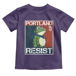 Portland Resist Retro Frog 8647 Toddler T Shirt Political Satire Protest Poster Graphic TS02 Purple Print Your Wear