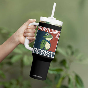 Portland Resist Retro Frog 8647 Tumbler With Handle Political Satire Protest Poster Graphic TS02 Print Your Wear