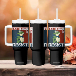 Portland Resist Retro Frog 8647 Tumbler With Handle Political Satire Protest Poster Graphic TS02 Print Your Wear