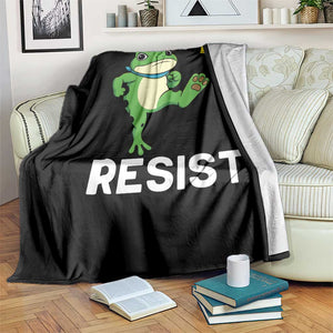 Resist Frog Kicking Crown Throw Blanket Funny No Kings In America Free Portland TS02 Print Your Wear