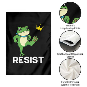 Resist Frog Kicking Crown Garden Flag Funny No Kings In America Free Portland TS02 Print Your Wear