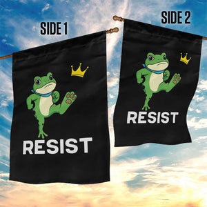 Resist Frog Kicking Crown Garden Flag Funny No Kings In America Free Portland TS02 Print Your Wear