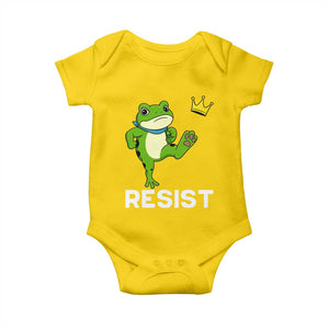 Resist Frog Kicking Crown Baby Onesie Funny No Kings In America Free Portland TS02 Daisy Print Your Wear