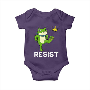 Resist Frog Kicking Crown Baby Onesie Funny No Kings In America Free Portland TS02 Purple Print Your Wear