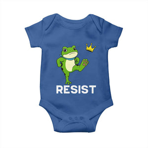 Resist Frog Kicking Crown Baby Onesie Funny No Kings In America Free Portland TS02 Royal Blue Print Your Wear