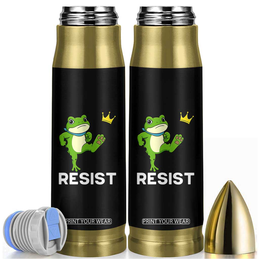 Resist Frog Kicking Crown Bullet Tumbler Funny No Kings In America Free Portland TS02 Black Print Your Wear