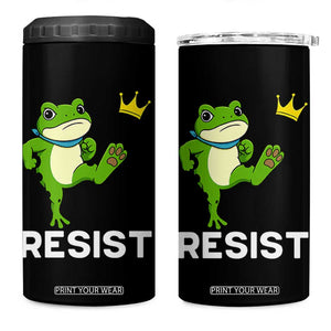 Resist Frog Kicking Crown 4 in 1 Can Cooler Tumbler Funny No Kings In America Free Portland TS02 One Size: 16 oz Black Print Your Wear