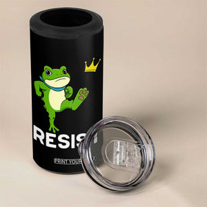 Resist Frog Kicking Crown 4 in 1 Can Cooler Tumbler Funny No Kings In America Free Portland TS02 Print Your Wear