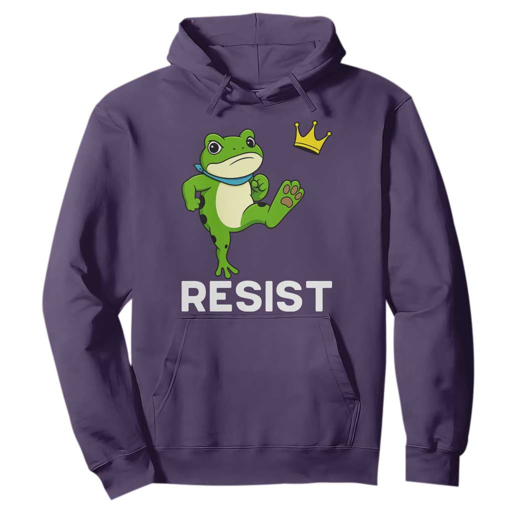 Resist Frog Kicking Crown Hoodie Funny No Kings In America Free Portland TS02 Purple Print Your Wear